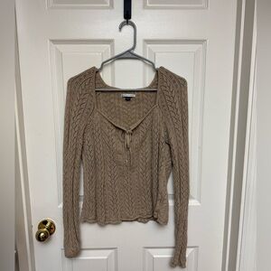 American Eagle Outfitters Beige Knit Sweater